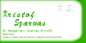 kristof szarvas business card